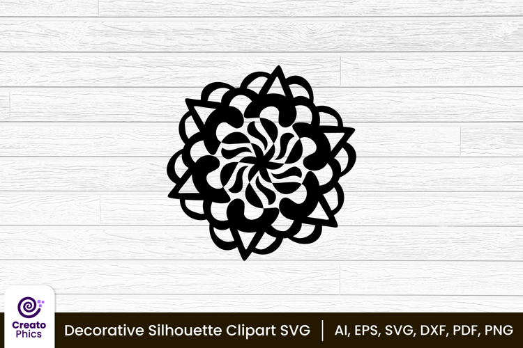 decorative element silhouette floral clipart SVG | printable