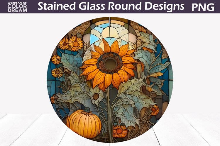 Sunflowers Stained Glass Design | Sunflowers Sublimation