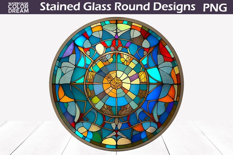 Abstraction Stained Glass Design | Stained Glass Round