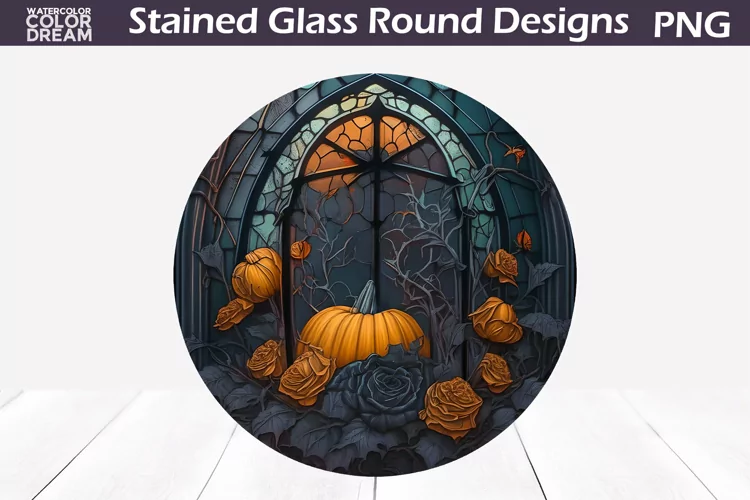 Fall Roses Stained Glass | Halloween Stained Glass