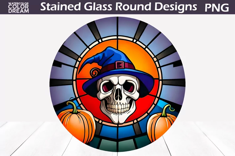 Skull Halloween Stained Glass | Halloween Sublimation