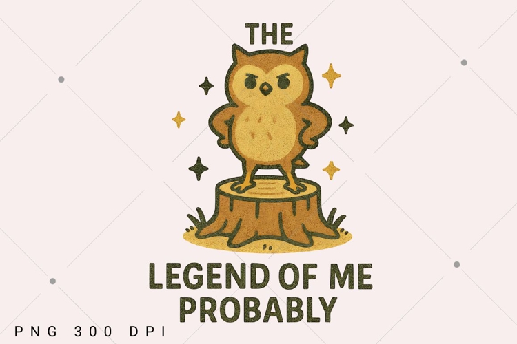 Funny Owl PNG, Legend of Me Design, Sarcastic Animal Quotes