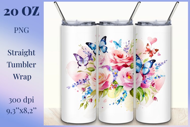 Sublimation Tumbler Flowers| Watercolor Flower Tumbler Wrap