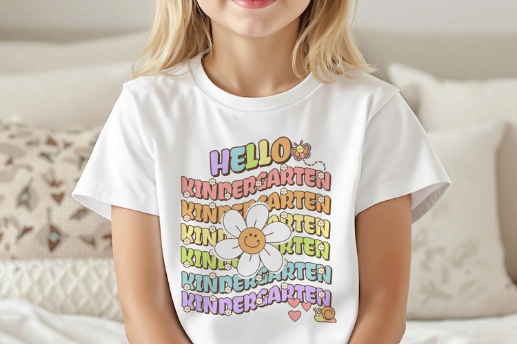 Hello Kindergarten Sublimation Design Cute Daisy School PNG