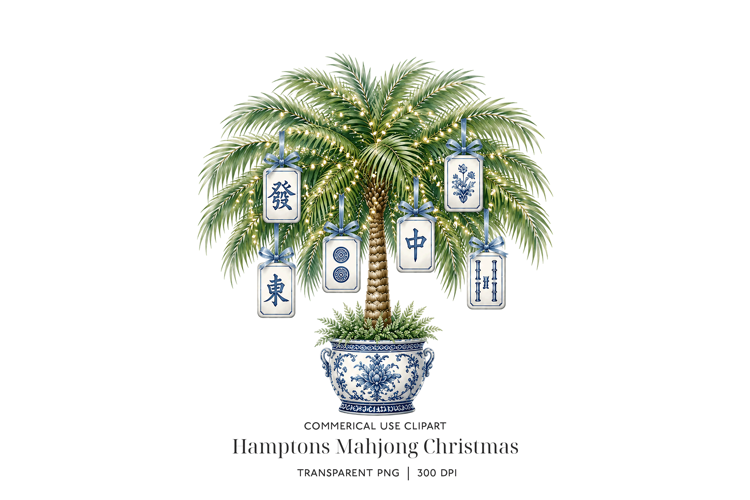 Mahjong Christmas Palm Tree PNG Clipart