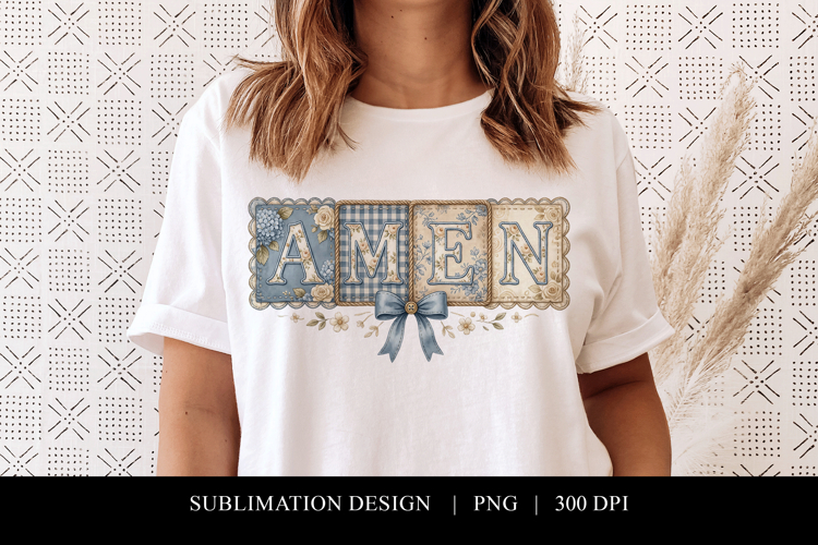 Amen Floral Cottagecore Sublimation PNG