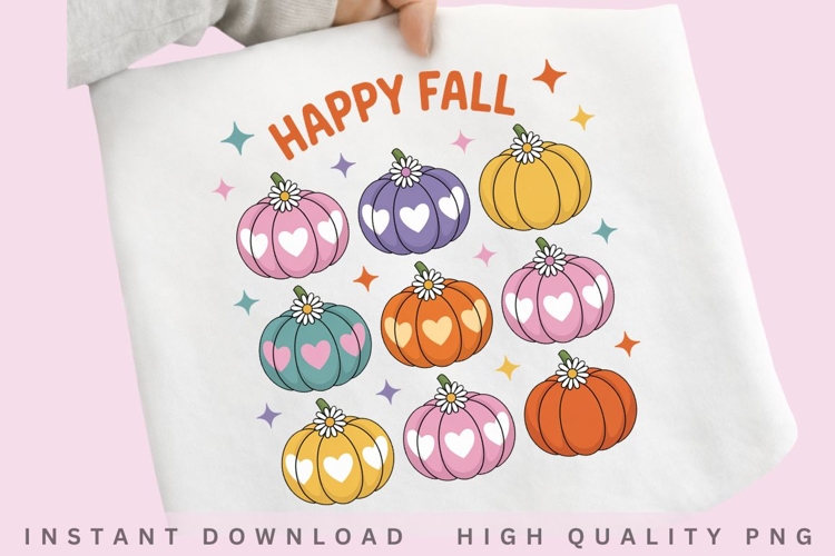 Happy Fall Pumpkin PNG, Cute Autumn Pumpkin Sublimation