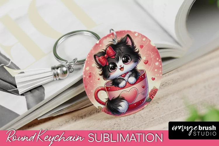 Sublimation Keychain - Cat Lover's Valentine Sublimation