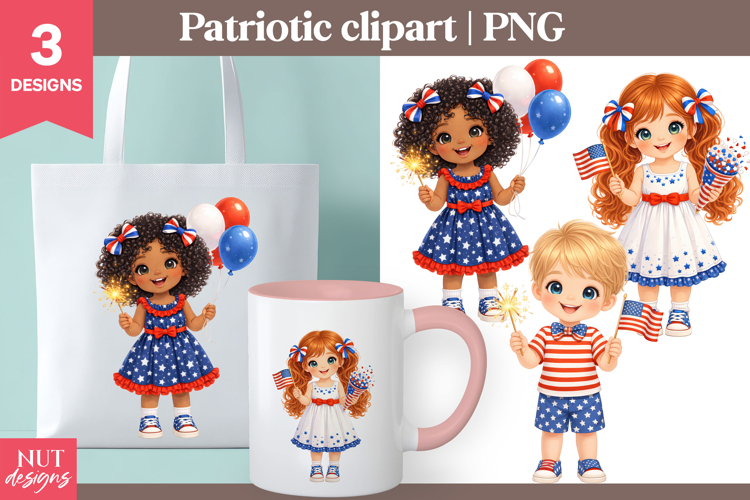 Patriotic Kids Clipart 4th of july Independence day