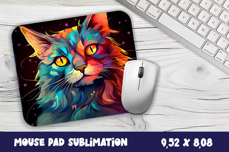 Animal Mouse Pad Sublimation Design | Cat mouse pad