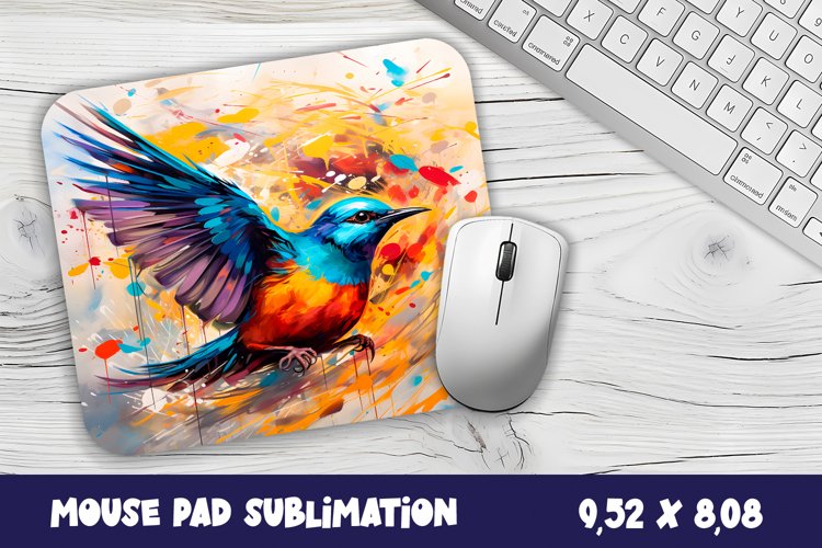 Mouse Pad Sublimation Design | bird mouse pad example image 1
