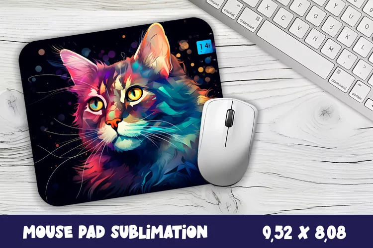 Animal Mouse Pad Sublimation Design | Cat mouse pad