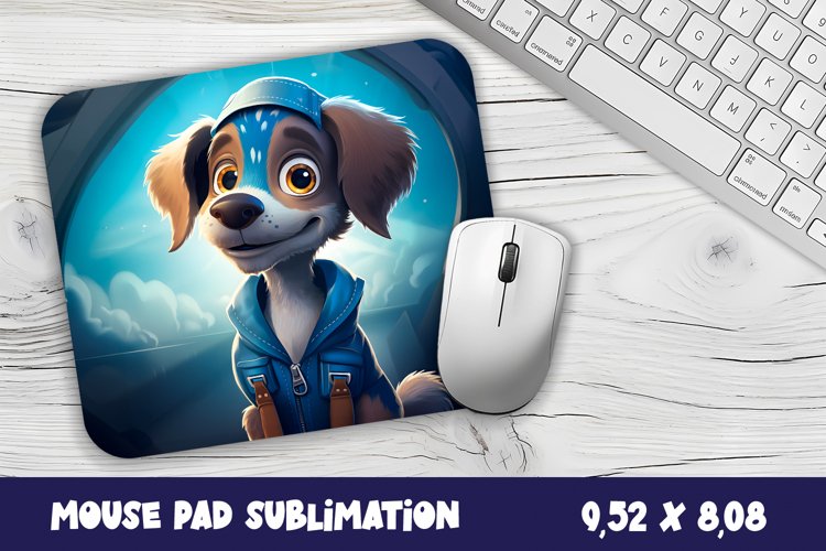 Animal Mouse Pad Sublimation Design | Dog mouse pad example image 1