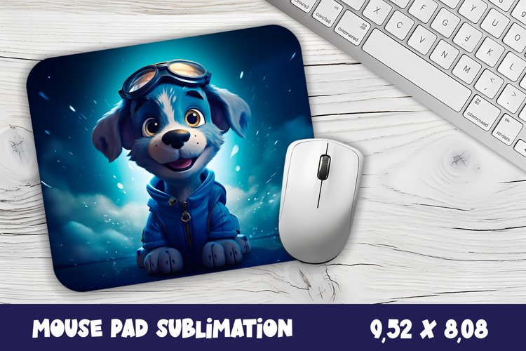 Animal Mouse Pad Sublimation Design | Dog mouse pad example image 1