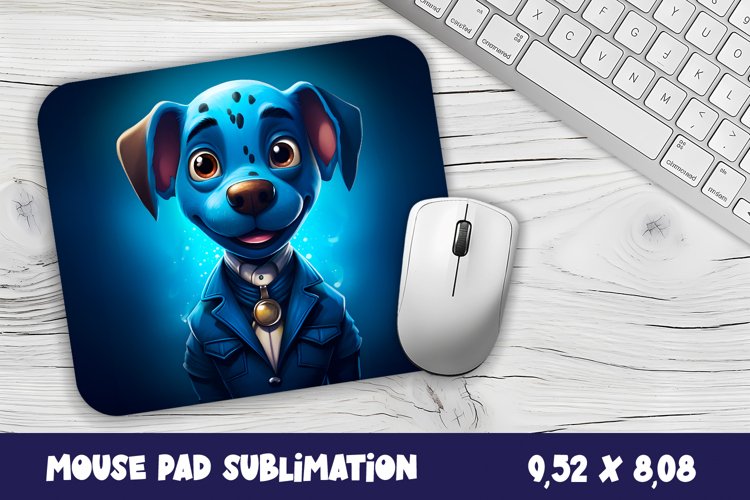 Animal Mouse Pad Sublimation Design | Dog mouse pad example image 1