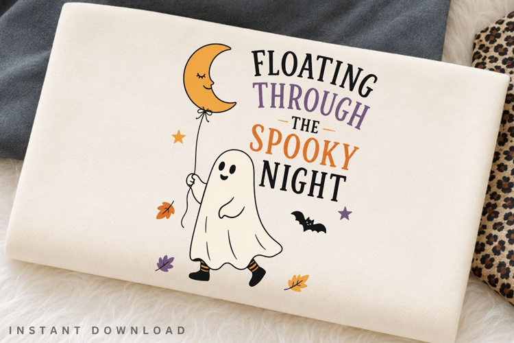 Floating Through The Spooky Night PNG Sublimation Design