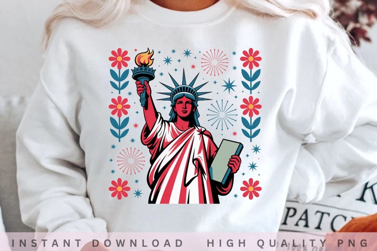 Patriotic Statue of Liberty PNG, Fourth of July Sublimation