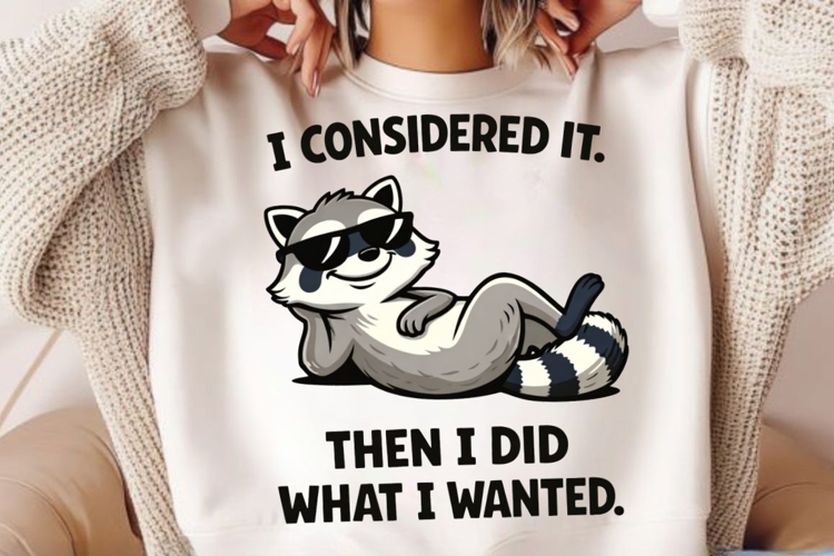 I Considered It Then Did What I Wanted Raccoon PNG Design