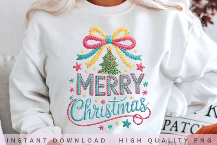 Merry Christmas Coquette Bow PNG example image 1