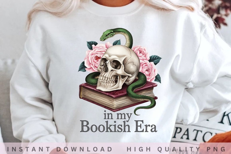 In My Bookish Era PNG, Dark Academia Book Lover Sublimation,