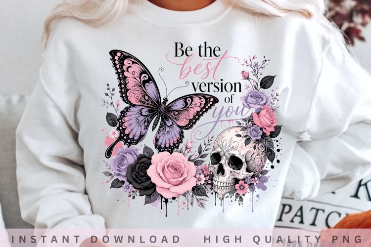 Be the Best Version of You Skull PNG example image 1