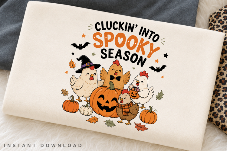 Cluckin Into Spooky Season PNG Sublimation Design, Halloween