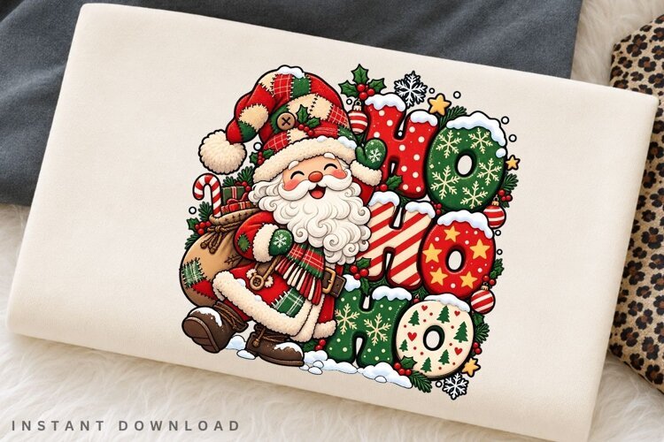 Merry Christmas Santa Claus Holiday Snow Winter Festive PNG example image 1