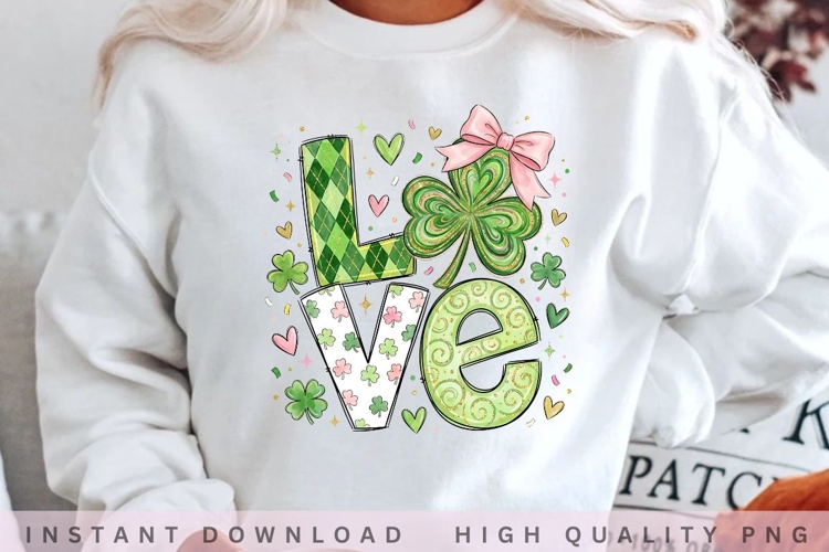 Lucky Love Shamrock PNG Design example image 1