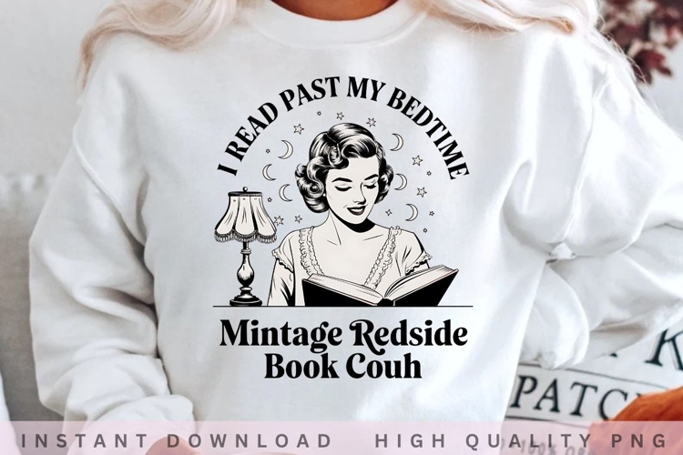 Vintage Redside Book Club PNG, I Read Past My Bedtime