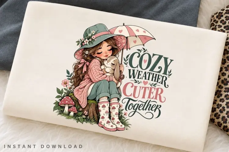 Cozy Weather Cuter Together PNG Sublimation Design
