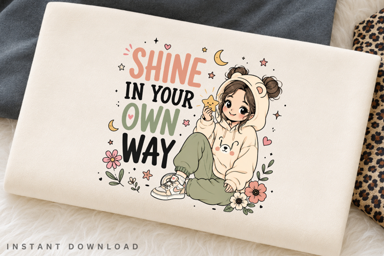 Shine In Your Own Way PNG Sublimation Design, Cute Bear
