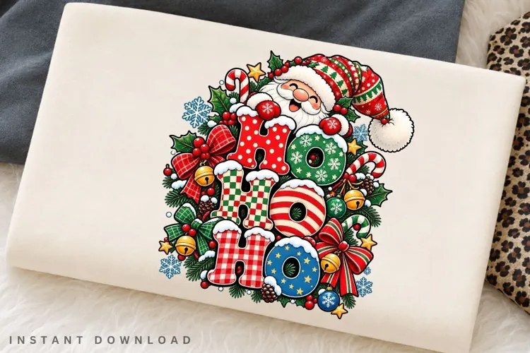 Ho Ho Ho Santa Christmas Holiday Winter Festive PNG