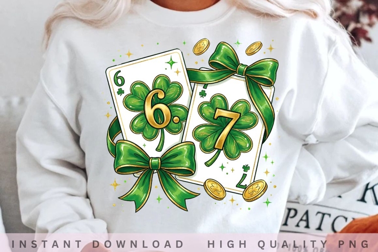 Lucky Clover Cards PNG Design example image 1