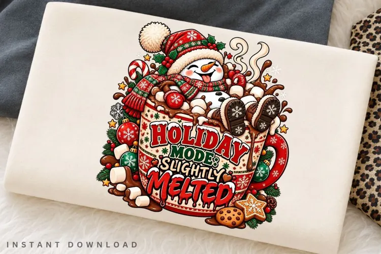 Funny Melting Snowman Holiday Mode Christmas Hot Cocoa