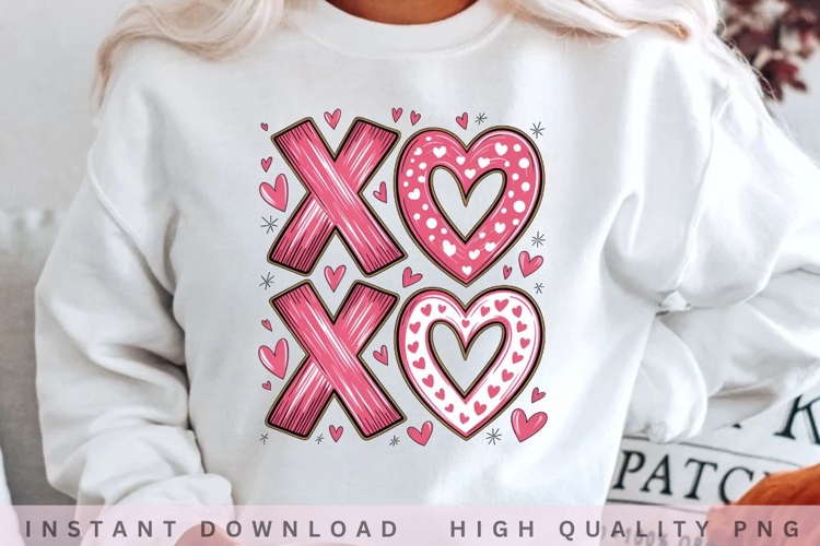 XOXO Heart Valentine PNG example image 1