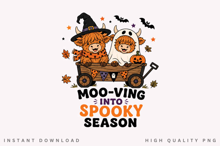 Mooving Into Spooky Season PNG Sublimation Design