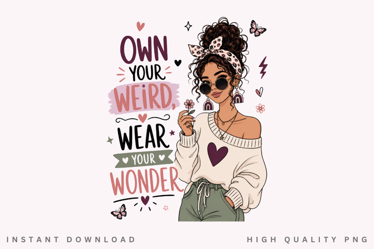 Own Your Weird Wear Your Wonder PNG Sublimation Design