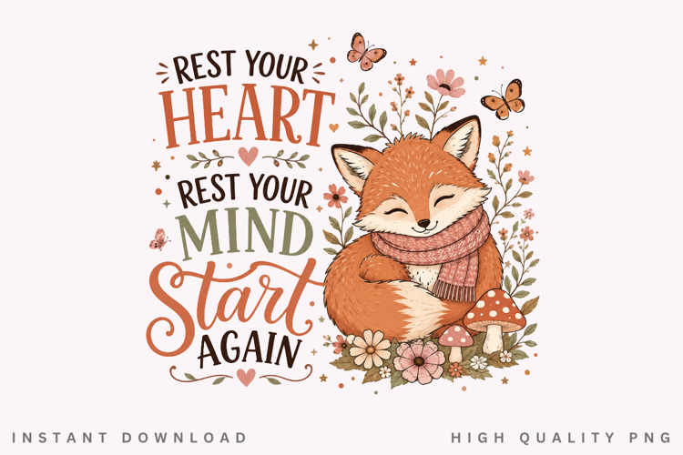Rest Your Heart Rest Your Mind PNG Sublimation Design
