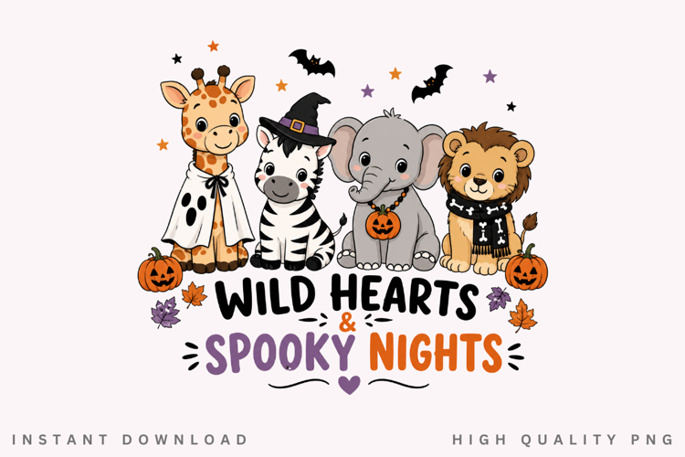 Wild Hearts And Spooky Nights PNG Sublimation Design