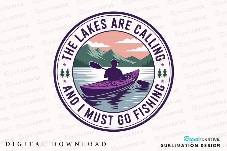 Kayaking Lake Adventure Design Outdoors Sublimation PNG