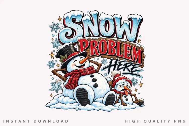 Snow Problem Here Funny Snowman Winter Christmas Holiday PNG