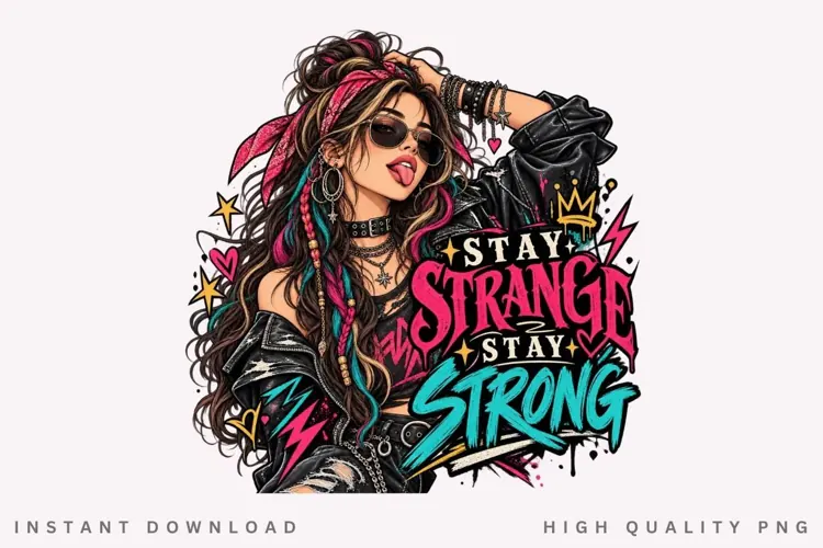 Edgy Alternative Girl with Colorful Braids, Bandana