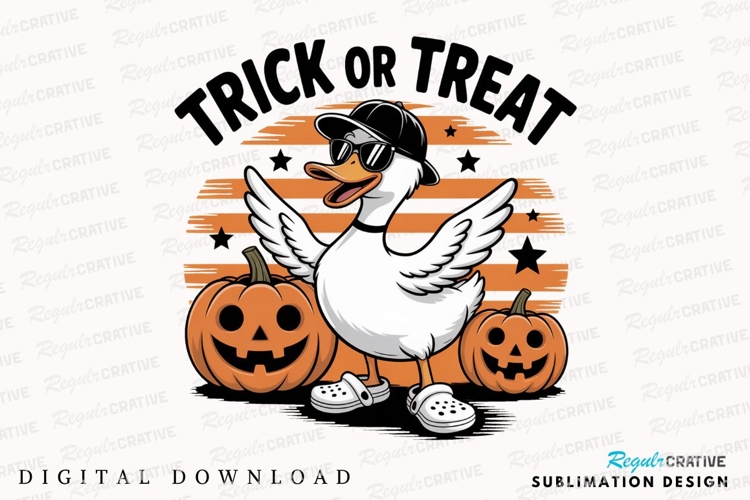 Halloween Duck with Sunglasses and Jack Sublimation PNG