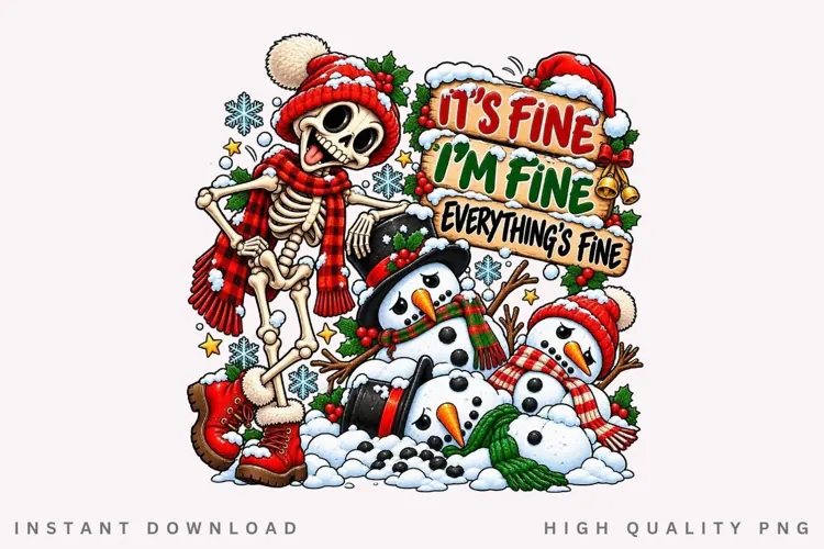 It's Fine I'm Fine Everything's Fine Funny Christmas