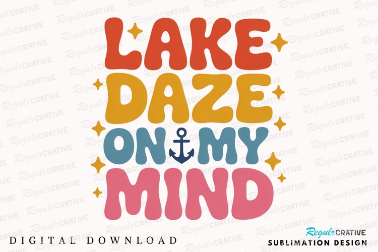 Lake Daze On My Mind Retro Sublimation PNG