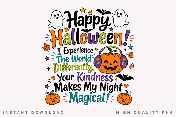 Different Hearts Same Halloween Joy PNG, Autism Bear Puzzle