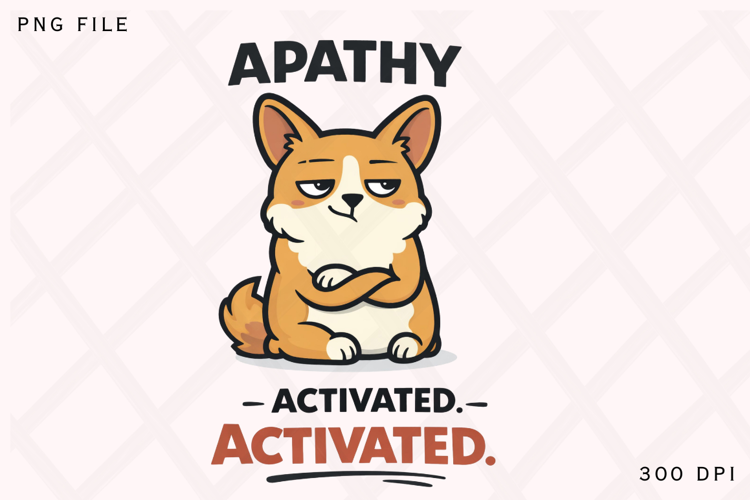 Apathy Activated Funny Sarcastic Dog Design