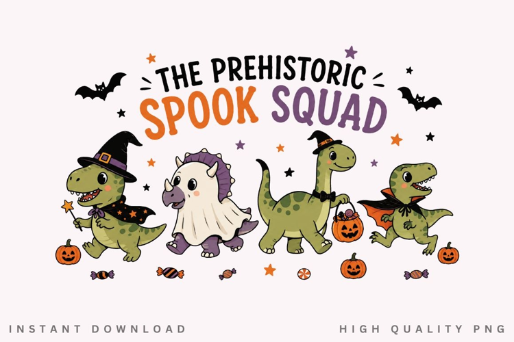 The Prehistoric Spook Squad PNG Sublimation Design