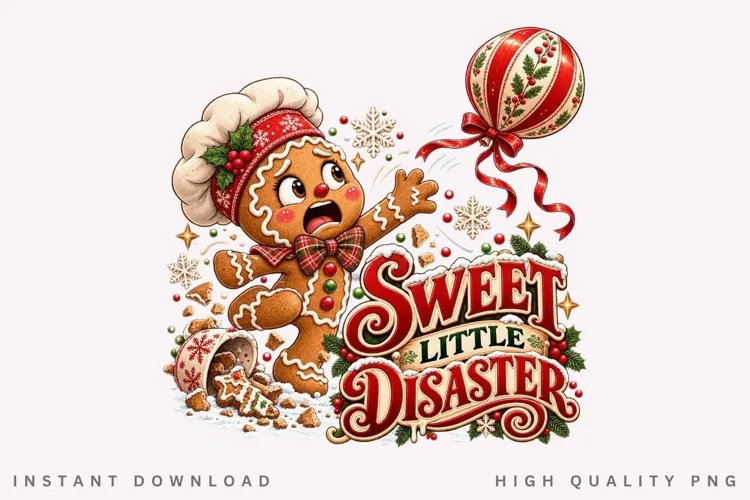 Sweet Little Disaster Funny Gingerbread Christmas Holiday