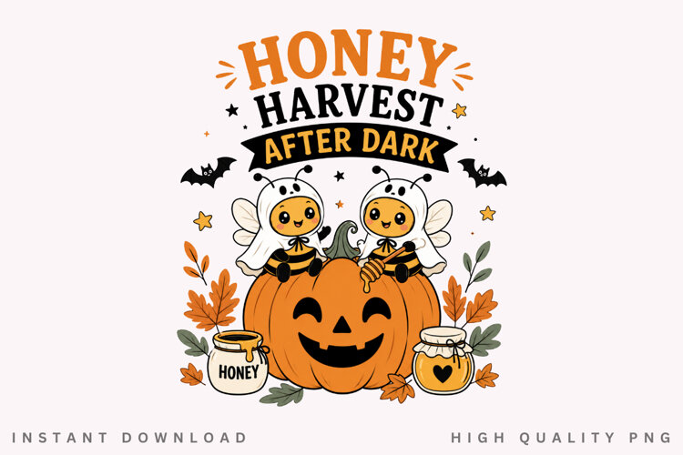Honey Harvest After Dark PNG Sublimation Design, Ghost example image 1